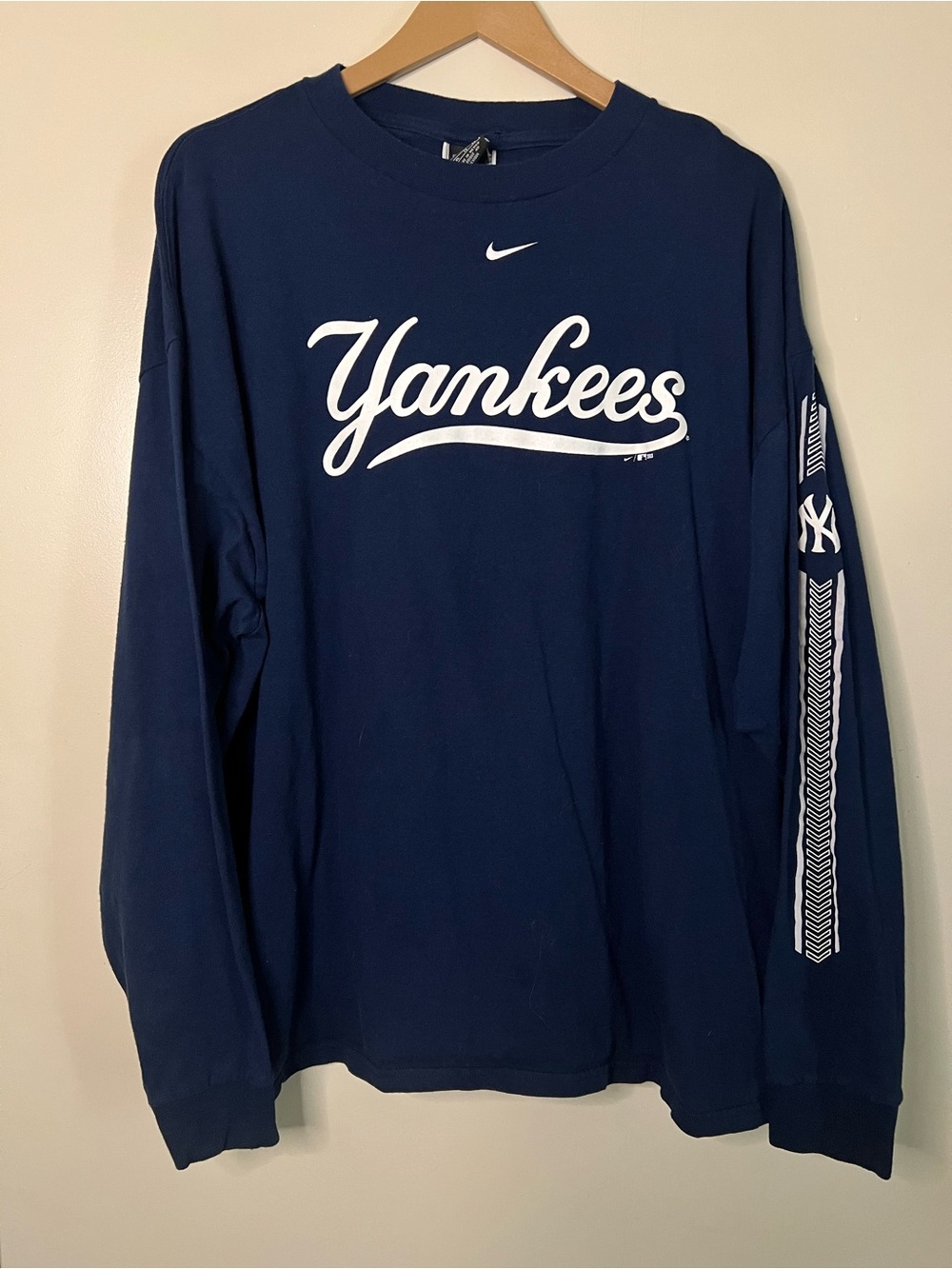 Vintage 90s Y2K Nike Team New York Yankees Center Swoosh Long Sleeve T Shirt XL